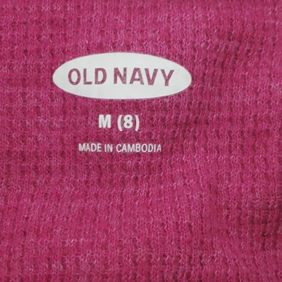 Old Navy Pink Thermal Long Sleeve Top Size M Kids - Picture 4 of 6